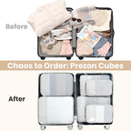 8 Set/6 Set/4 Set Compression Packing Cubes for Travel, Lightweight Vacation Travel Essentials, Travel Accessories for Suitcase Organizer Bags Set, Durable Luggage Organizer