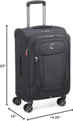 DELSEY PARIS Helium DLX Softside Expandable Luggage with Spinner Wheels, Black, Carry on 20 Inch