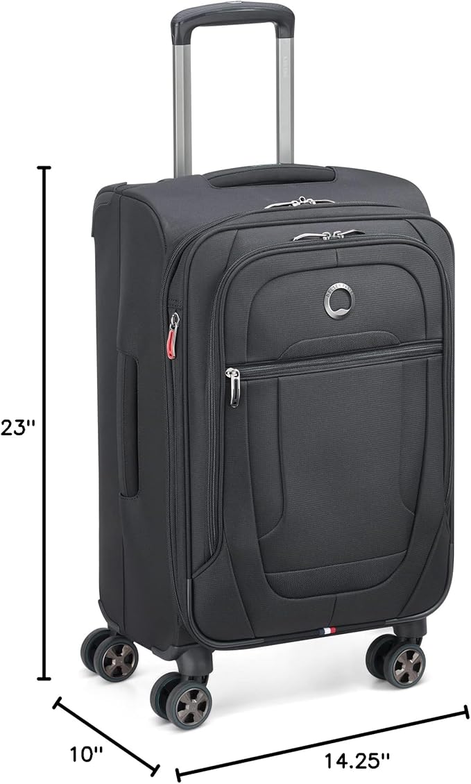 DELSEY PARIS Helium DLX Softside Expandable Luggage with Spinner Wheels, Black, Carry on 20 Inch