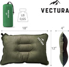 Self-Inflating Camping Pillow – Lightweight & Compact Backpacking Pillow for Hiking, Travel & Outdoor Use – Comfortable Inflatable Pillow for Sleeping – Size 45 x 30 cm (Olive Green)