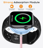 Temdan for Travel Vacation Essentials,3 in 2 USB C Cable for Apple Watch Charger/iPhone 17 Charger/Lightning,Multi Charging Cable Cord,Camping Essentials,Designed for iWatch &iPhone 16-12-6FT Pink