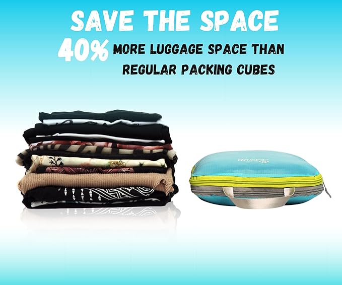 6 Set/3 Set Ultralight Compression Packing Cubes, Suitcase and Backpack Travel Organizer Bags