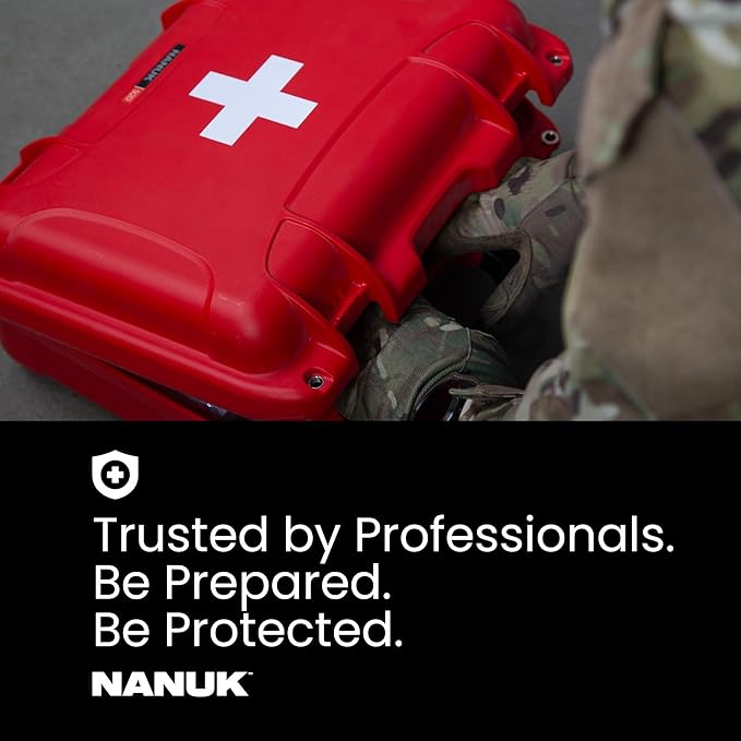 NANUK 904 Waterproof First Aid Box Empty – Durable, Medical First Aid Organizer Case, IP67-Rated, Dustproof, Impact-Resistant, and Floats (8.4" x 6.0" x 3.7") – Red