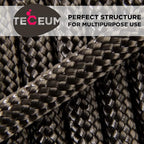 TECEUM 5/32" Paracord Rope 1000 – 1000ft / 200ft / 100ft / 50ft – Tactical Parachute Cord 4mm – 45+ Colors – Nylon String for Survival & Camping Gear – Stripe Cord for Survival – Utility Rope