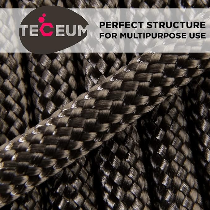 TECEUM 5/32" Paracord Rope 1000 – 1000ft / 200ft / 100ft / 50ft – Tactical Parachute Cord 4mm – 45+ Colors – Nylon String for Survival & Camping Gear – Stripe Cord for Survival – Utility Rope