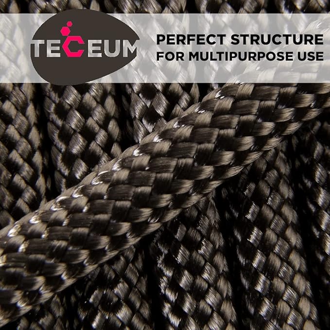 TECEUM 5/32" Paracord Rope 1000 – 1000ft / 200ft / 100ft / 50ft – Tactical Parachute Cord 4mm – 45+ Colors – Nylon String for Survival & Camping Gear – Stripe Cord for Survival – Utility Rope