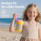 15 oz Soup Thermo for Hot Food Kids Insulated Food Jar with Spoon,Lunch Thermo Container, Width Mouth Vacuum Stainless Steel Food Thermo for School Travel, Leakproof, Easy to Open(Yellow)