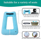 Travel Pillow Upgraded Version of Aircraft Travel Neck Pillow with Storage Bag, Sleep Pillows for Travel by Train, Car, or Plane, Supporting The Head and Body, Travel Pillow for Kids Blue