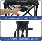 Padded Camping Stool, 18 Inch Oversized Camping Foot Rest, 500lb Camping Chairs Outdoor Footstool Portable Camping Ottoman for Camping Gardening Fishing w/Storage Net Carry Bag (2, Black)