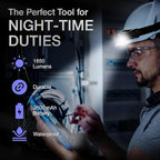 K-Bern Rechargeable Headlamp. 1850 Lumen, Ultra Bright Head Lights for Forehead. Waterproof, Lightweight Aluminum, 2600mAh Battery, Perfect for Dog Walking, Camping, Hiking & Hard Hats