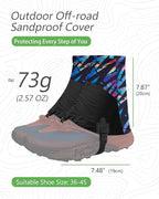 Trail Gaiters, Waterproof Low Shoe Protectors, Adjustable Boots Gators for Hiking & Running - Prevents Debris in Shoes