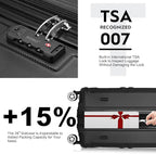 Kono 3 Piece Luggage Sets Expandable(only 28") Lightweight with Spinner Wheels TSA Lock Hardside Travel Rolling Suitcases 20in 24in 28in Carry on Black