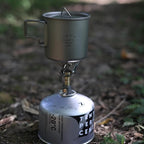 SANTTA Titanium Mug | 12 OZ Leightweight Drinking Cup with Foldable Handle 380mL