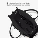 TOPDesign Heavy-Duty Canvas Tote Bag for Women, Adjustable Crossbody/Shoulder Handbag with 9 Pockets, Everything Tote