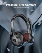 Wireless Headset with Mic for Work, Bluetooth V5.2 Headphones with AI Noise Cancelling Microphone, USB Dongle, Clear Calls & Mic Mute, for Laptop, PC, iPhone & Android Phones