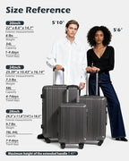 Coolife Luggage 3 Piece Set PC+ABS Hardshell Suitcases with TSA Lock, Spinner Lightweight (wine red, 3 piece set)