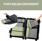 BAGAIL 4 Set/6 Set/8 Set Compression Packing Cubes Travel Accessories Expandable Packing Organizers (Half Mesh, 6-Matcha Green)
