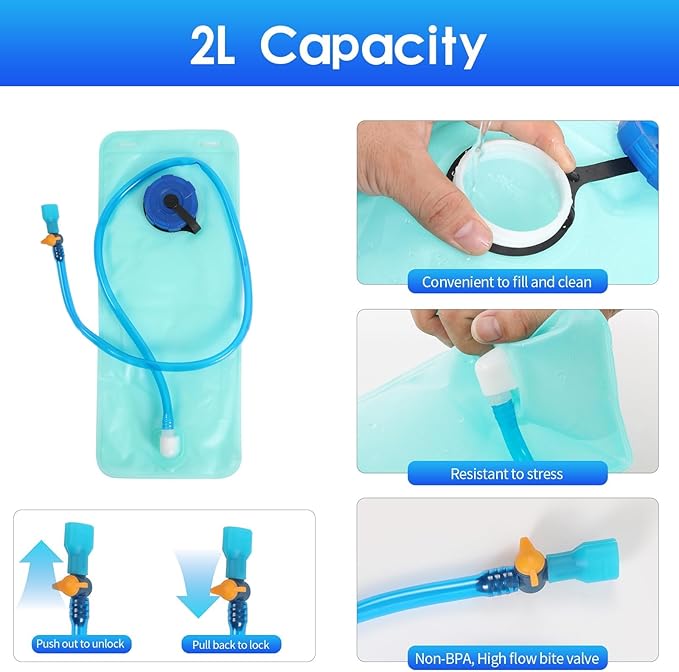 WOLT Hydration Backpack 18L Hiking Water Backpack with 2L Water Bladder for Men Women, Hydration Pack for Running Cycling Biking and Climbing