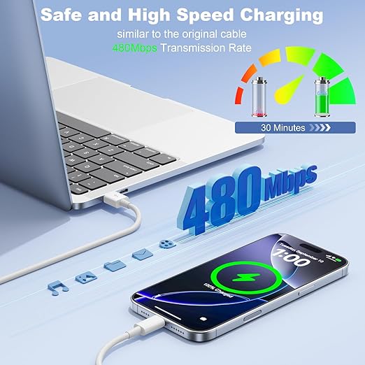 Car Carplay Cable for iPhone 17 Pro Max/Air/16/15 Pro Max/Plus/16e Cables,2Pack USB A to USB C for iPhone USB C Cord,USB C Cable for iPad Pro/iPad Air Android Charger Cord Type-C Charging Cable 10FT