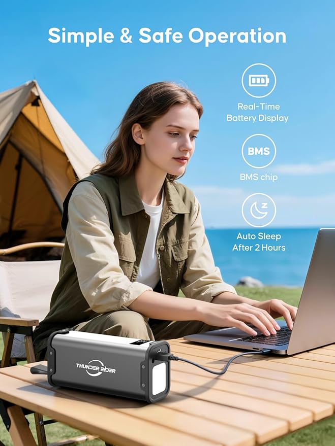 Portable Power Station 99.99Wh Camping Lithium Battery Solar Large Power Bank with AC Outlet 70W for Home Backup Outdoor Emergency RV Van Hunting