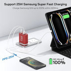 2Pack USB C Fast Charger Block, 60W 5-Port USB C Wall Charger 30W Type C Charging Block, 2USB C+3USB A PPS/PD 3.0 Multiport Charging Cube for iPhone 17 16 15 14 Pro Max,for Galaxy S25 S24 Ultra, i Pad