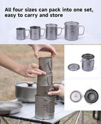 iClimb Titanium Cup Camping Coffee Mug Ultralight Compact with Foldable Handle (750ml)