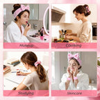 Small Gifts for Women - Spa Headband for Washing Face Set for Her with Headband, Wristbands, Bath Sponge, Scrunchie & Face Brush, Thoughtful Birthday Gift for Mom, Wife, Girlfriend or Best Friend
