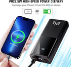 20000mAh Power Bank Portable Charger 22.5W PD Fast Charging USB C 3-Output External Battery Pack with Flashlight Travel Emergency Charger for iPhone 16/15/Pro, Samsung S23/Galaxy, iPad etc Aluminum