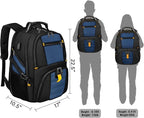 YOREPEK 18.4 Laptop Backpack, Large Backpacks with USB Charger Port, TSA Friendly Flight Approved Weekend Carry on Backpack with Luggage Strap for Men and Women, Roy Blue