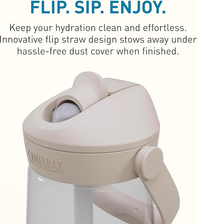 CamelBak Thrive Flip Straw 25oz Water Bottle with Tritan Renew – Easy Carry - Straw Top, Clear