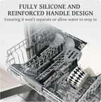 Kikcoin 43Pcs Large Kitchen Utensils Set - Silicone Cooking Utensils Set, Dishwasher Safe Spatula Set for Non-stick Cookware, 446°F Heat Resistant Kitchen Utensils Set with Holder BPA Free, Grey