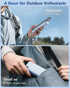 Portable Charger 50000 mAh Power Bank PD 30W and QC 4.0 PowerBank Fast Charging External Battery Pack with USB-C LED 3 Outputs & 2 Inputs Portable Charging for iPhone 15 14 13 pro, Samsung