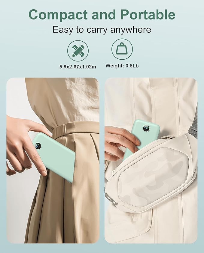 Portable Power Bank, 12000mAh 22.5W Phone Charger with Built-in Cables and Wall Plug, USB C Fast Charging Battery Bank with Smart LED Display, External Battery Pack for iPhone, iPad, Samsung etc Green