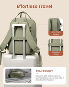 LOVEVOOK Laptop Backpack Women with Giant Tumbler Holder,17.3 inch Work Travel Backpack Computer Laptop Bag,Cute College Nurse Teacher Backpack Purse,Gifts for Women & Men,Yellow-Beige-Browny yellow