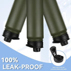 HASLE OUTFITTERS Insulated Water Bottle 22 oz Double Wall Stainless Steel Water Bottle Wide Mouth with Straw Lid & Spout Lid Keeps Cold or Hot(Army Green,8)