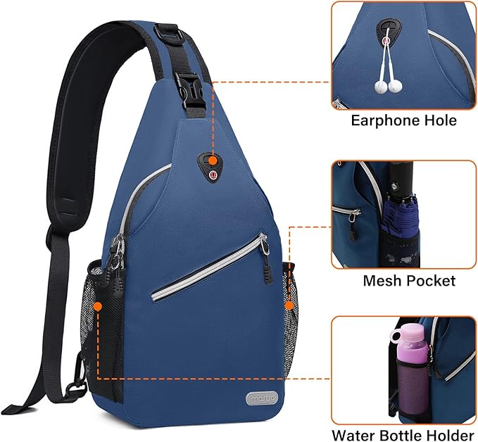 MOSISO Sling Backpack, Multipurpose Crossbody Shoulder Bag Travel Hiking Daypack