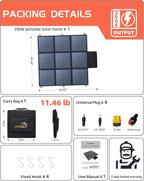 LVYUAN 200W Portable Solar Panel, 20V Foldable Pillow-Sized Solar Panel IP65 Waterproof, Upgraded 23% Efficiency for Solar Power Station Generator for Outdoor Camping Backpacking Hiking