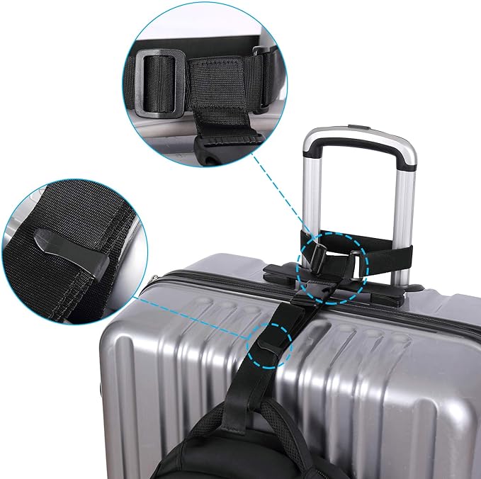 Vigorport Luggage Connector, Straps for Suitcase, Add A Bag Adjustable Attachment Accessories 1.25" Endless for Connect Your 3 Luggage Together-2 Pack
