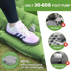 Camping Sleeping Pad,5.5" Extra Thick Inflatable Sleeping Pads with Pillow Built-in Foot Pump Sleeping Mat Compact for Camping, Backpacking, Hiking,Traveling Tent