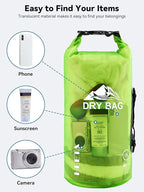 HEETA Dry Bag Waterproof for Women Men, 5L/10L/20L/30L/40L Roll Top Lightweight Dry Storage Bag Backpack with Phone Case for Travel Swimming Boating Kayaking Paddle Board Camping Beach Accessories