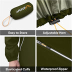APEXUP Packable Rain Jacket Men with Reflective Zipper, Lightweight Waterproof Raincoat, Mens Rain Jacket for Outdoor Sports
