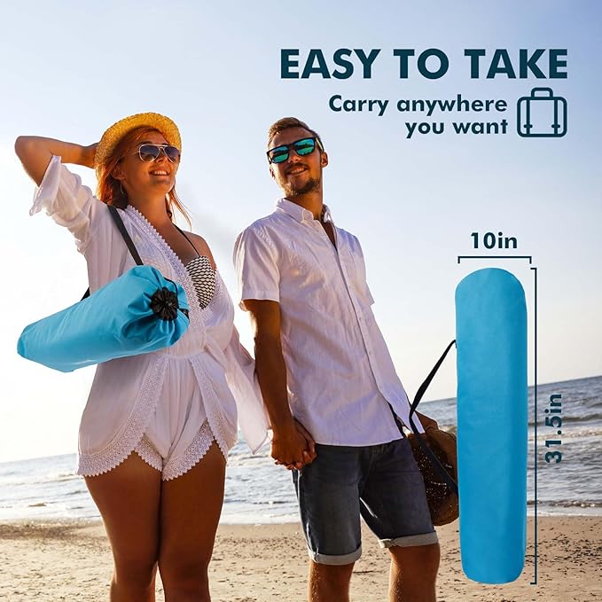 AKSOUL Folding Beach Chair for Adults: Low/High Back Chairs with Carry Bag - Extra Wide Seat Chair with Comfortable Pillow & Storage Pocket (1 Pack & 2 Pack, Blue)