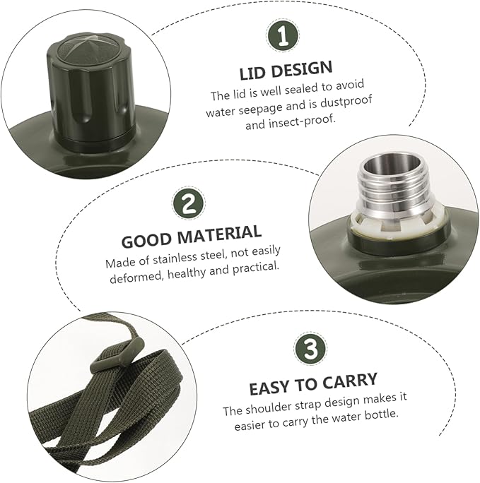 BESPORTBLE Outdoor Sports Water Bottle Water Jug Canteen with Hiking Canteen Canister Hiking Flask Camo Travel Foot Stainless Steel Camping Bottle re-usable