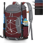 RAINSMORE Foldable Hiking Backpack for Women Men Packable Camping Backpack 40L Waterproof Hiking Daypack Bag Lightweight Collapsible Daypack for Travel Trekking Mountaineering Large Capacity Red