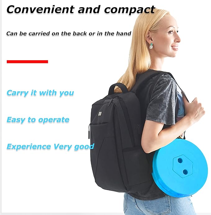 Upgraded Portable Folding Stool, Camping Retractable Seat for Adults Outdoor, Travel, Barbecue, Fishing, Waiting in Line Lightweight Chair 2022 Second Generation (Bluish Black)