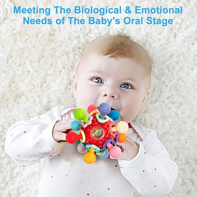 Baby Montessori Sensory Toys for 0-6 6-12 Months, Baby Teether Teething Toys for Babies 0 3 6 9 12 18 Months, Newborn Infant Learning Developmental Toys Gifts for 1 2 Year Old Boys Girls