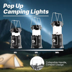 Lichamp Collapsible Portable Solar Camping Lantern, USB Rechargeable LED Flashlight - Survival Kits for Power Outages Hurricane Supplies Emergency, Indoor & Outdoor, 4-Pack