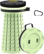 ALEVMOOM Upgraded Portable Collapsible Stool with Cushion, Telescoping Folding Stool for Adults, Lightweight Yet More Sturdy Capacity 600 lbs for Camping Fishing Hiking BBQ