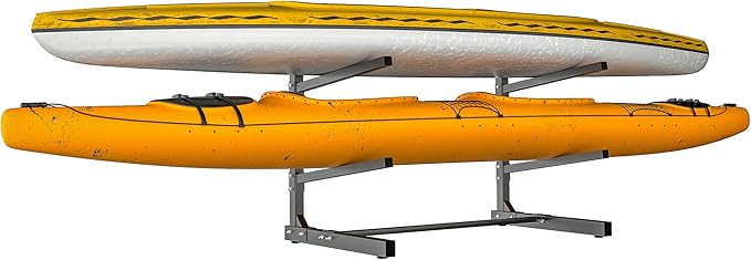 EVERHANGER Kayak Storage Rack, Adjustable Kayak Stand Holder, Freestanding Paddle Board Rack for Kayak, Canoe, Surfboard, 320lbs Capacity