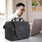 VANKEAN Laptop Briefcase Premium Laptop Case Fits Up to 17.3 Inch Business Shoulder Bag Laptop Expandable Water-Repellent Messenger Bag for Men/ Women Computer Bag for Travel/ Business/ Black